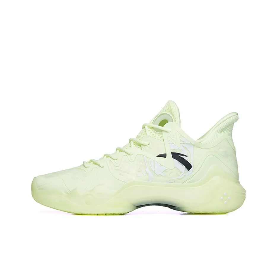 Anta Shock Wave 4 Abrasion Resistant Breathable Low Top Basketball Shoes Men's Neon Green