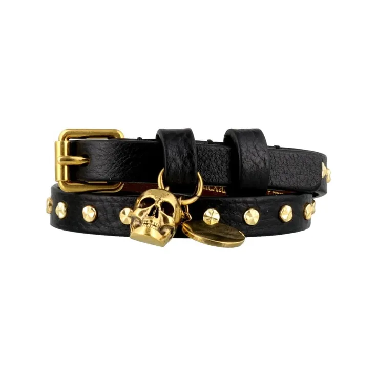 Alexander McQueen Hammered Studs Double Wrap Bracelet