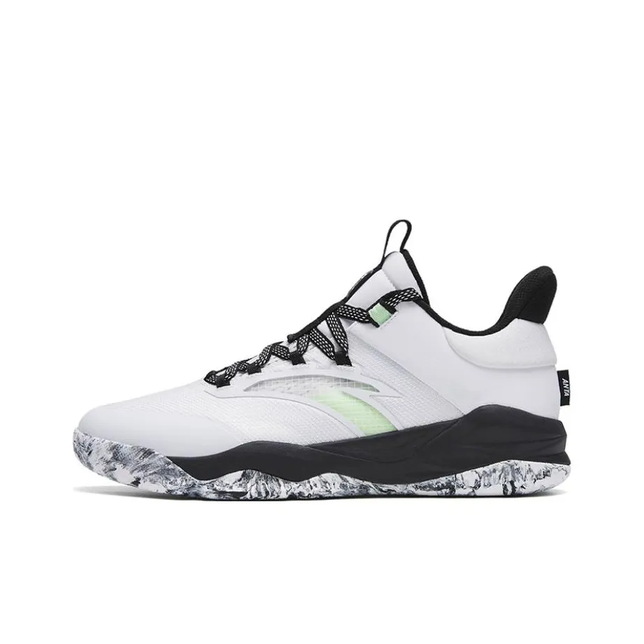 ANTA Bastard Slip-resistant Abrasion-resistant Low-top Баскетбольные кроссовки Белый Черный