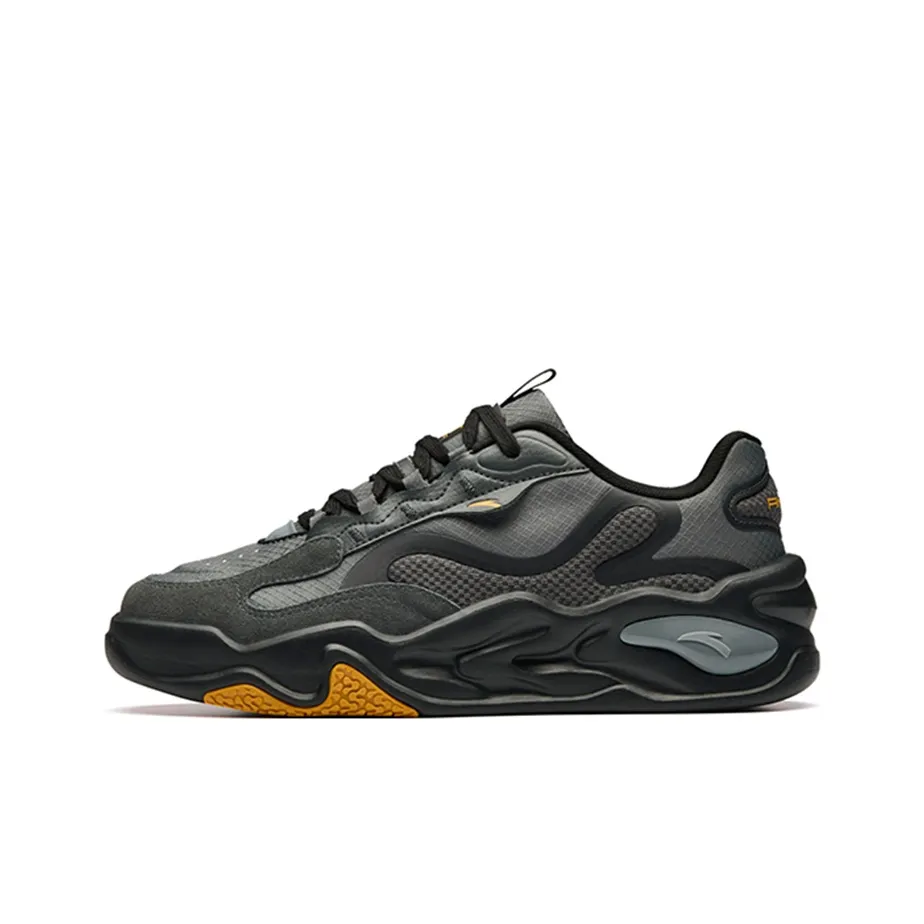 Anta Tianxing Anti Slip Wear Resistant Low Top Sports Casual Shoes Black Gray