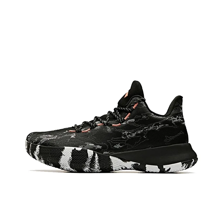 Anta Pallas Mid Top Basketball Shoes Men's Black Queen Red