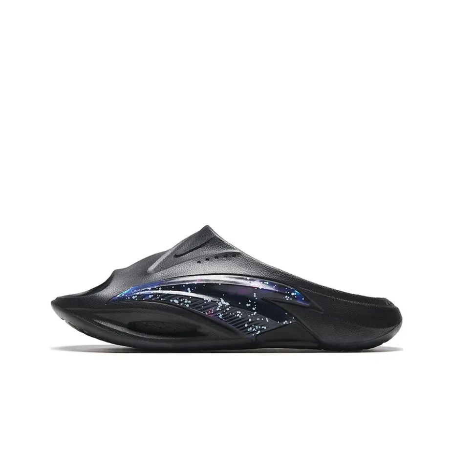 Anta Nitrogen Bubbles Rubber Sole Quiet Slide Slippers Men's Black Purple