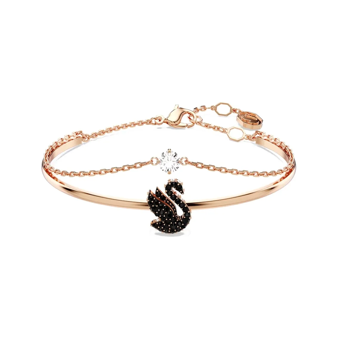 Swarovski Cubic Zirconia Faux Crystal Rose Gold-Tone Plated Bangles Women's Rose Gold
