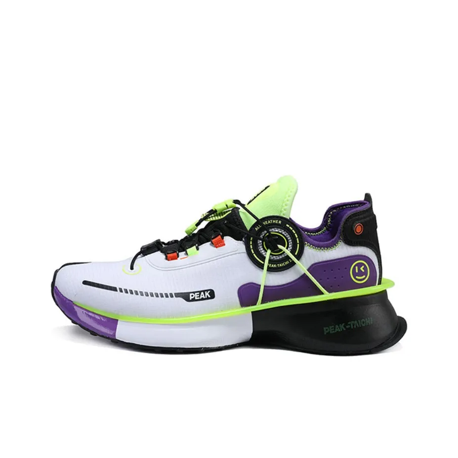 PEAK Tai Chi 2.0 Guanglun Cushioning Anti Slip And Wear Resistant Low Top Running Shoes Men's White Purple