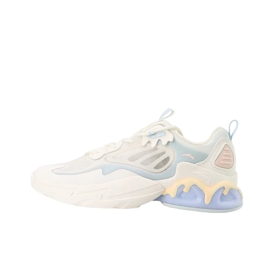 Anta Millennium 2.0 Cushioning Anti-Slip Wear-Resistant Breathability Low-Top Chunky Sneakers Women's White Blue Pink