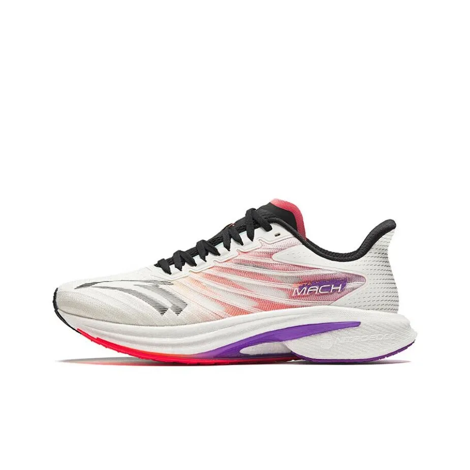 Anta MACH Mach 4.0 Cushioned Slip Resistant Rebound Low Top Running shoes List Men's Black White