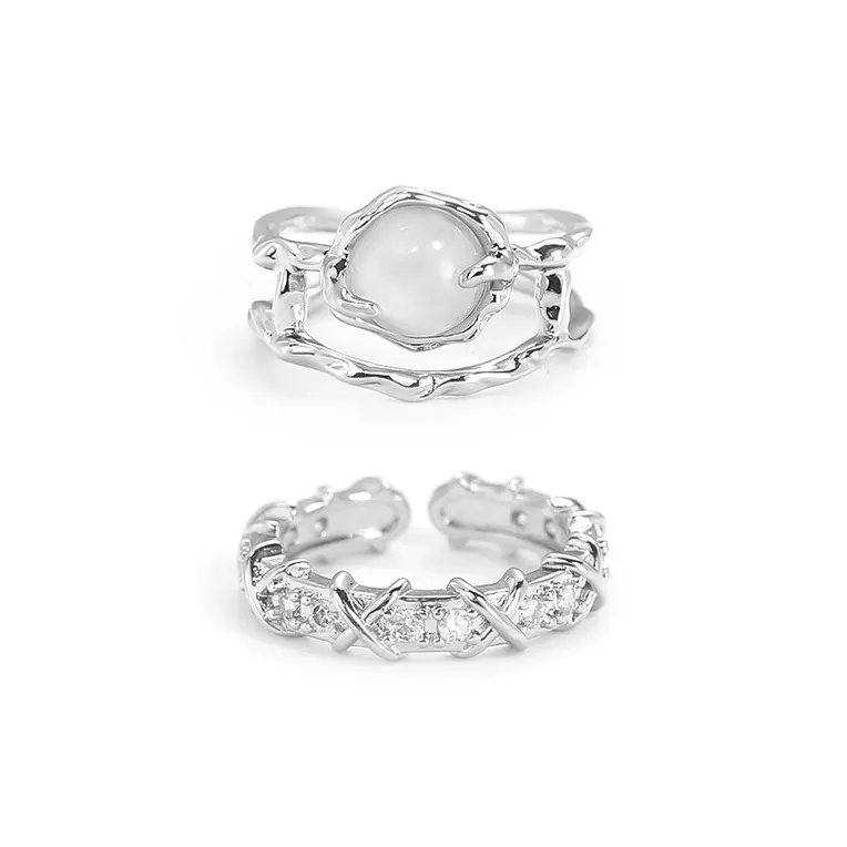 KING OF BLING Медный Циркон Стекло Кошачий глаз Кольца Женские