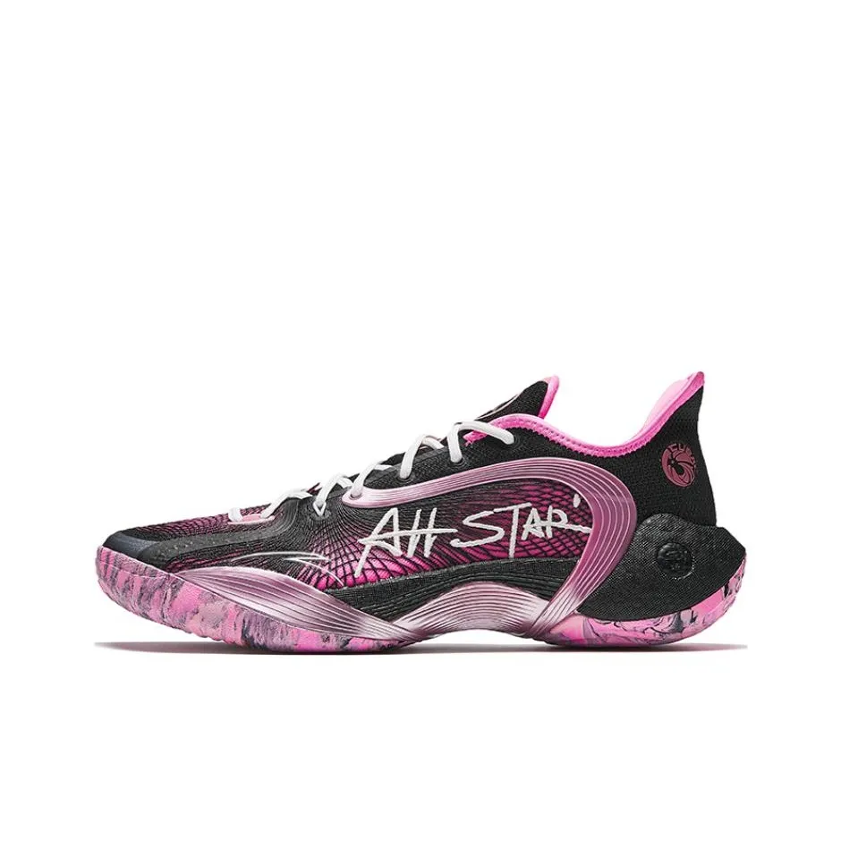 Anta Three Points Of Rain 2 Generations Cushioned Slip-Resistant Low-Top Basketball Shoes Men's Black Pink