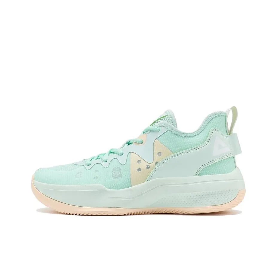 PEAK Lanying Rebound Wear Resistant Lightweight Slip Resistant Low Top Basketball Shoes Women's Gouache Green