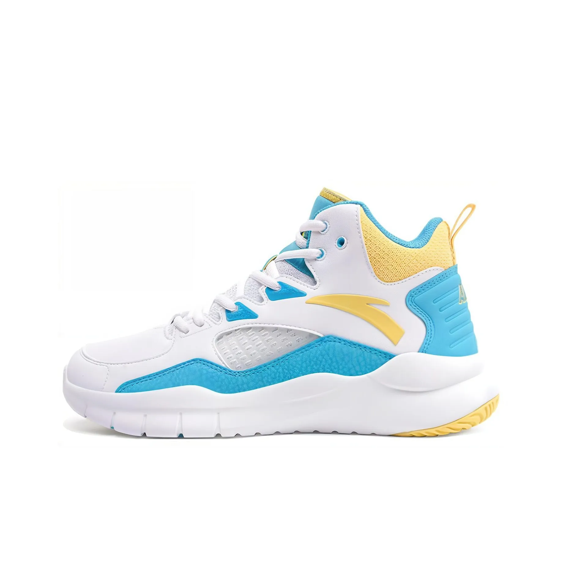 Anta Star Trail 4 KT Cushioning Anti Slip And Wear Resistant High Top Basketball Shoes Men's White Blue Yellow