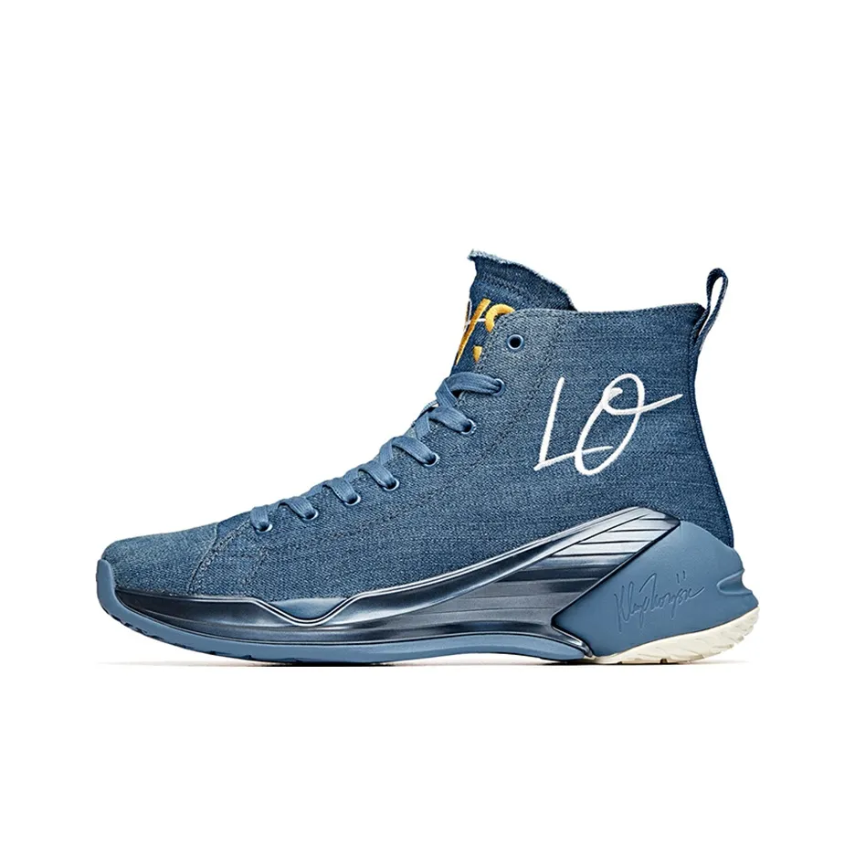 ANTA KT4 Thompson Lovs Покрытие Высокие Баскетбольные Кроссовки Мужские Синие