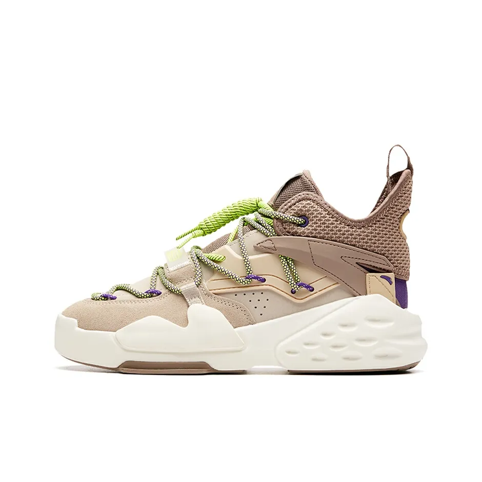 Anta Bastard Life Collection High Top Skateboard Shoes Men's Linen Gray