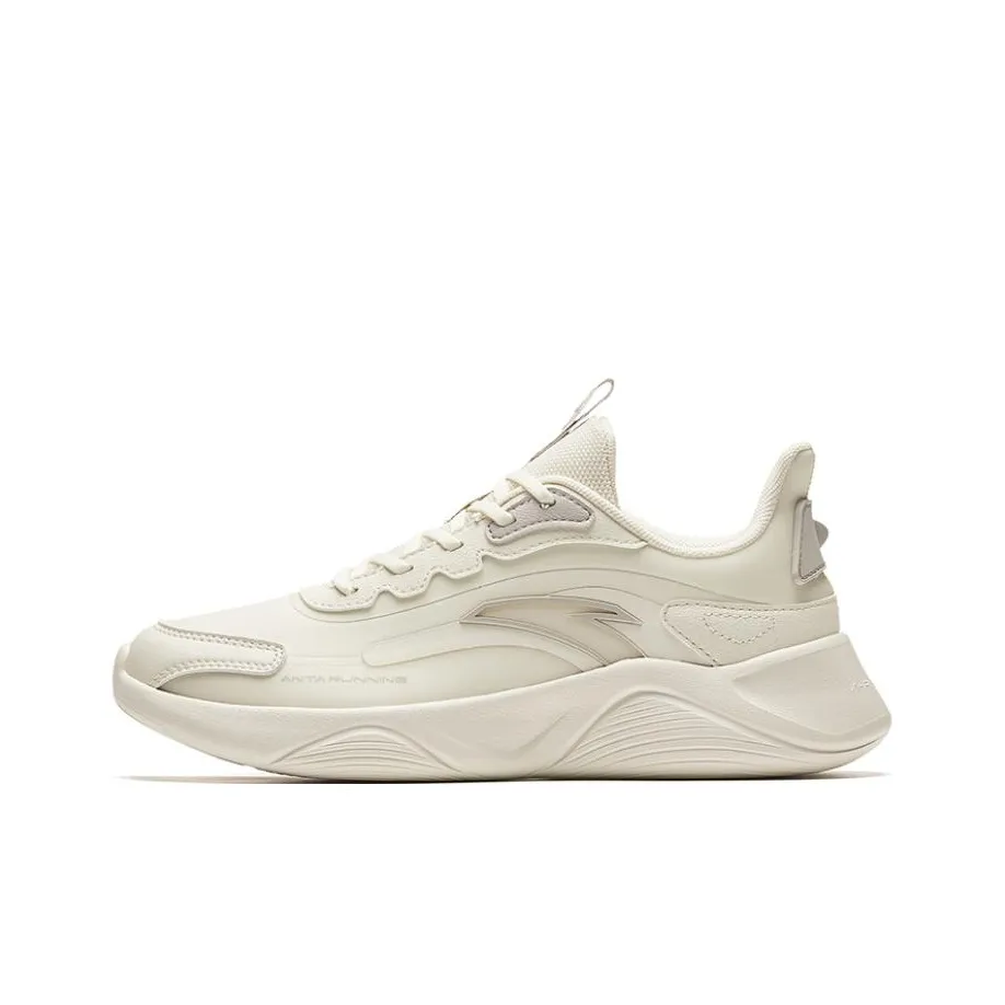 Anta Lingyun Slip Resistant, Abrasion Resistant, Lightweight Low Top Casual Running Shoes Women's White