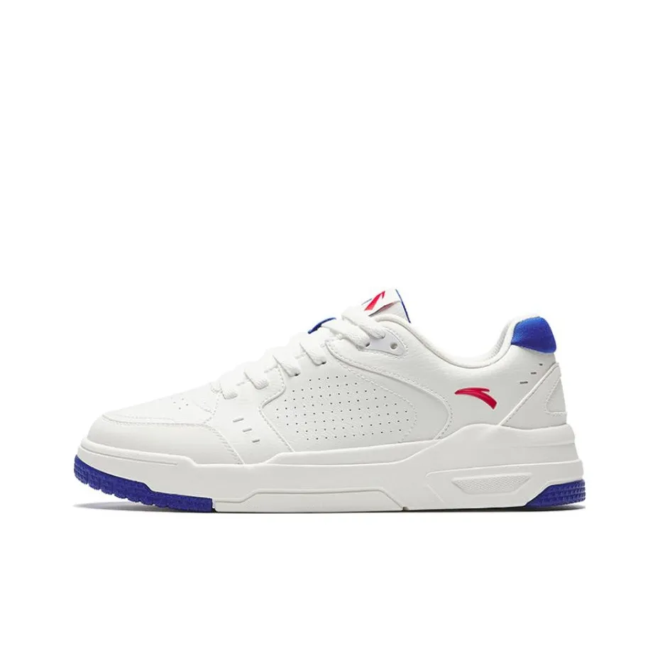 Anta 982GZ Anti Slip Wear Resistant Low Top Skateboard Shoes Men's White Blue