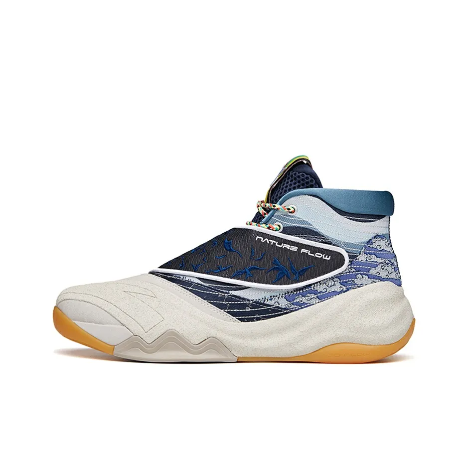 Anta Thompson KT6 Collection Anti Slip Wear Resistant Mid Top Basketball Shoes Men's Ink Blue