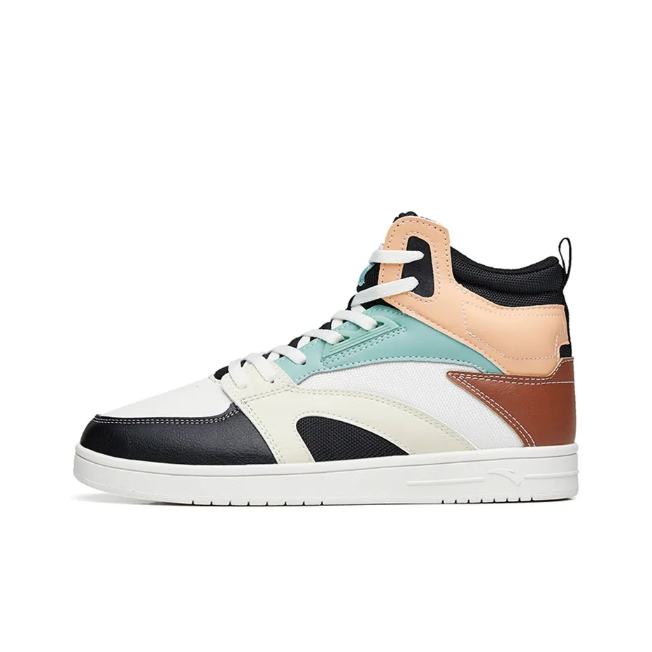 Anta Slip Resistant Shock Absorbers With Abrasion Resistant Properties High Top Skateboard Shoes Women's White Black