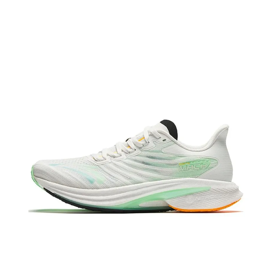 Anta MACH Mach 4.0 Cushioning Anti-Slip And Wear-Resistant Rebound Low-Top Running Shoes Men's White Green