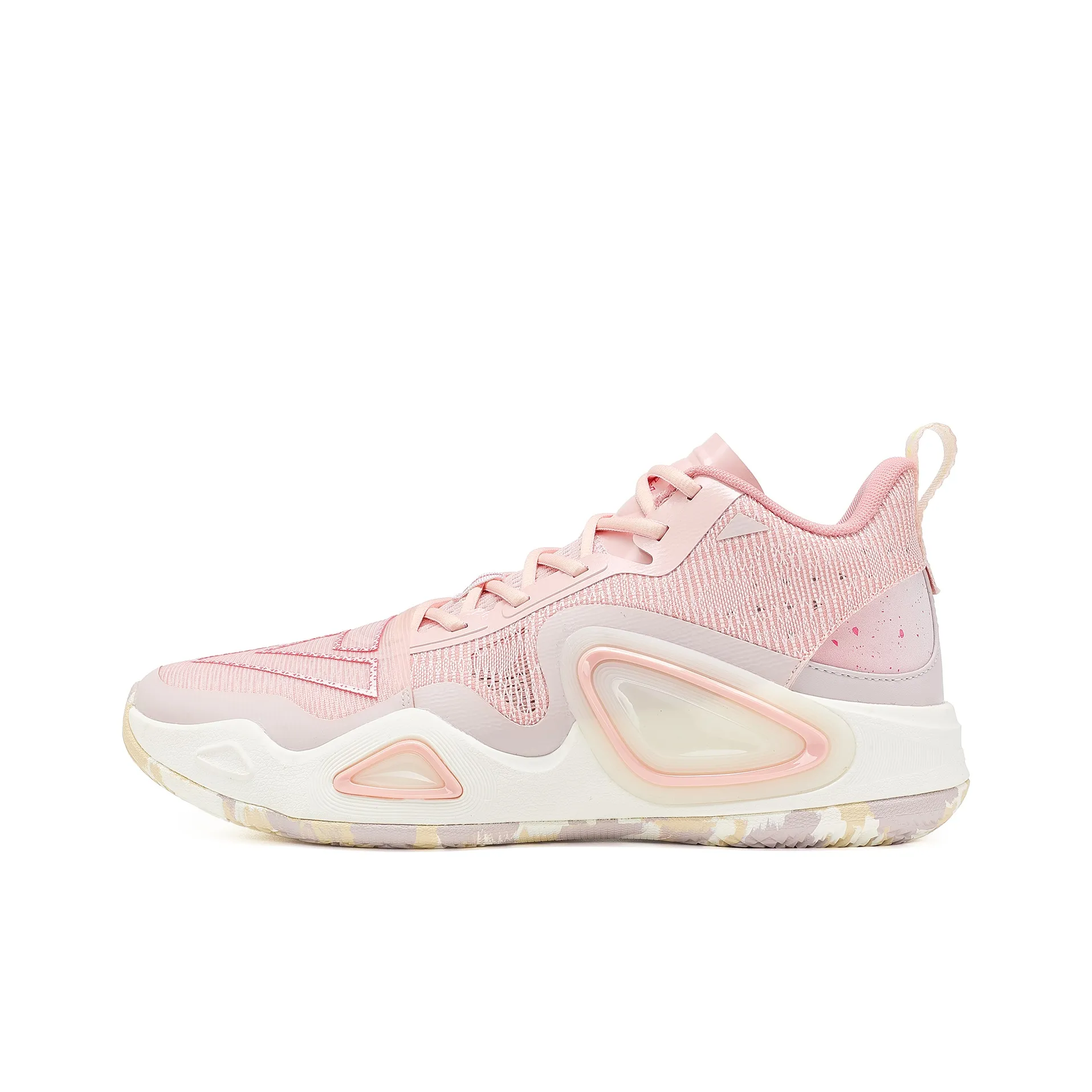 PEAK State Extreme Triangle 2.0 Anti Slip Wear Resistant Mid Top Basketball Shoes Men's Blossom Pink