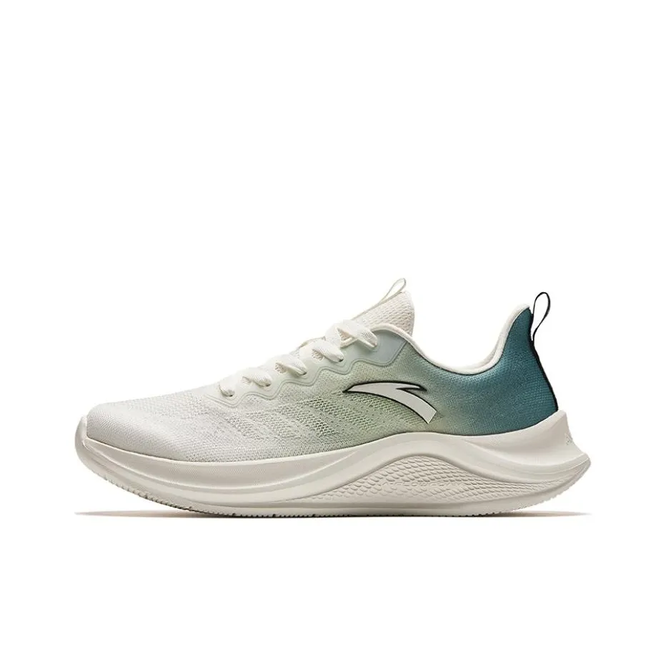 Anta Walk Slip Resistant Breathable Lightweight Low Top Running Cracked-Leather Shoes Men's Beige Green