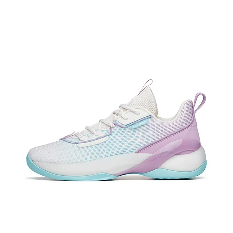 Anta Light Cavalry 7 Abrasion Resistant Breathable Low Top A Flash Bubble Basketball Shoes Men's White Blue Purple
