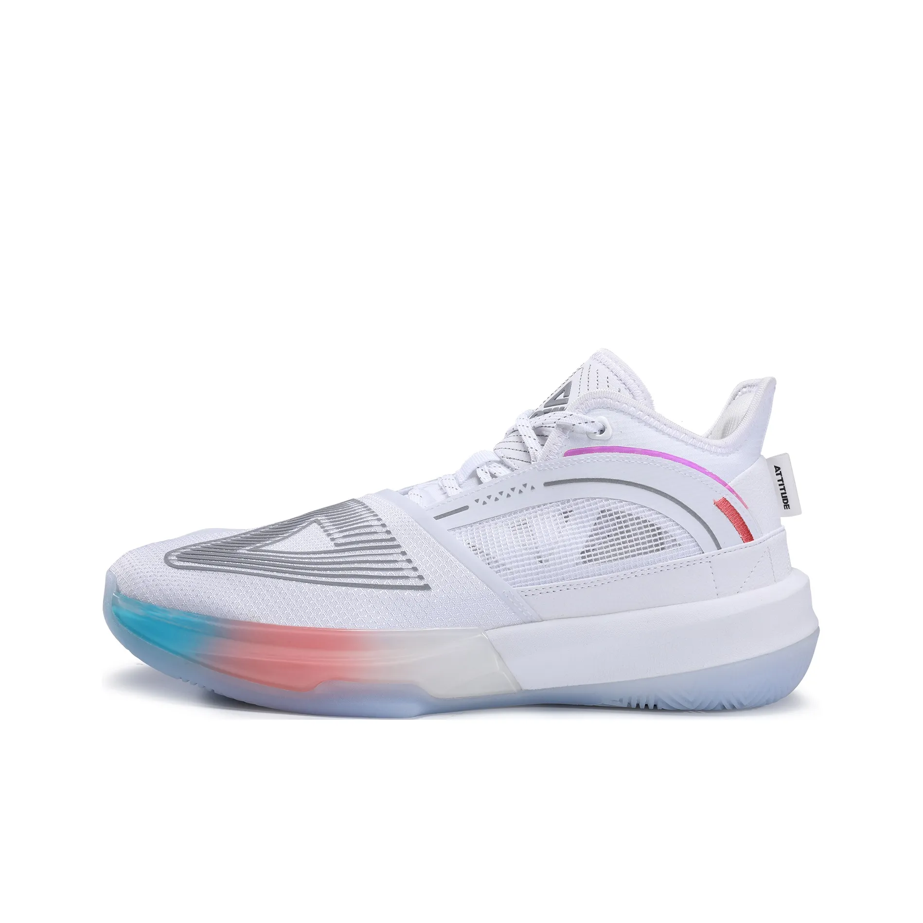 PEAK State Extremely Large Triangle 1.0 Anti Slip Wear Resistant Mid Top Taichi Basketball Shoes White