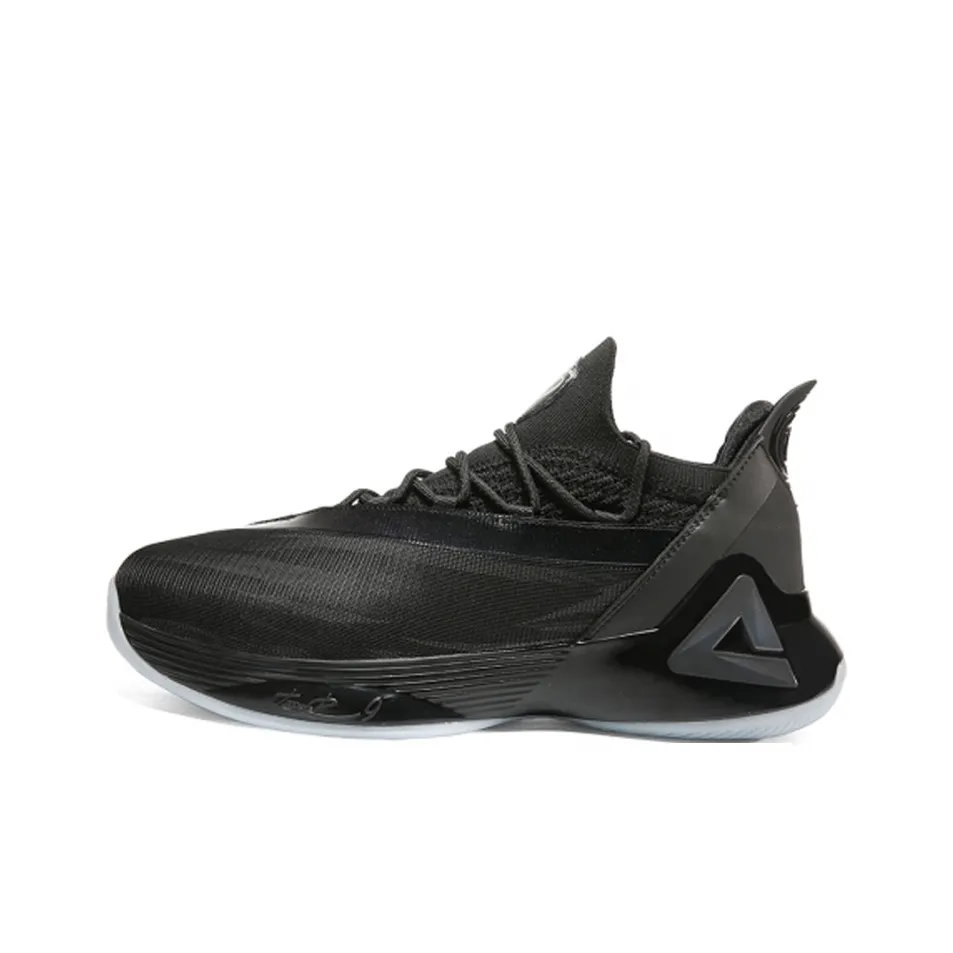 PEAK Parker Seven Non slip Lightweight Mid Top Basketball Shoes Men's Pure Black