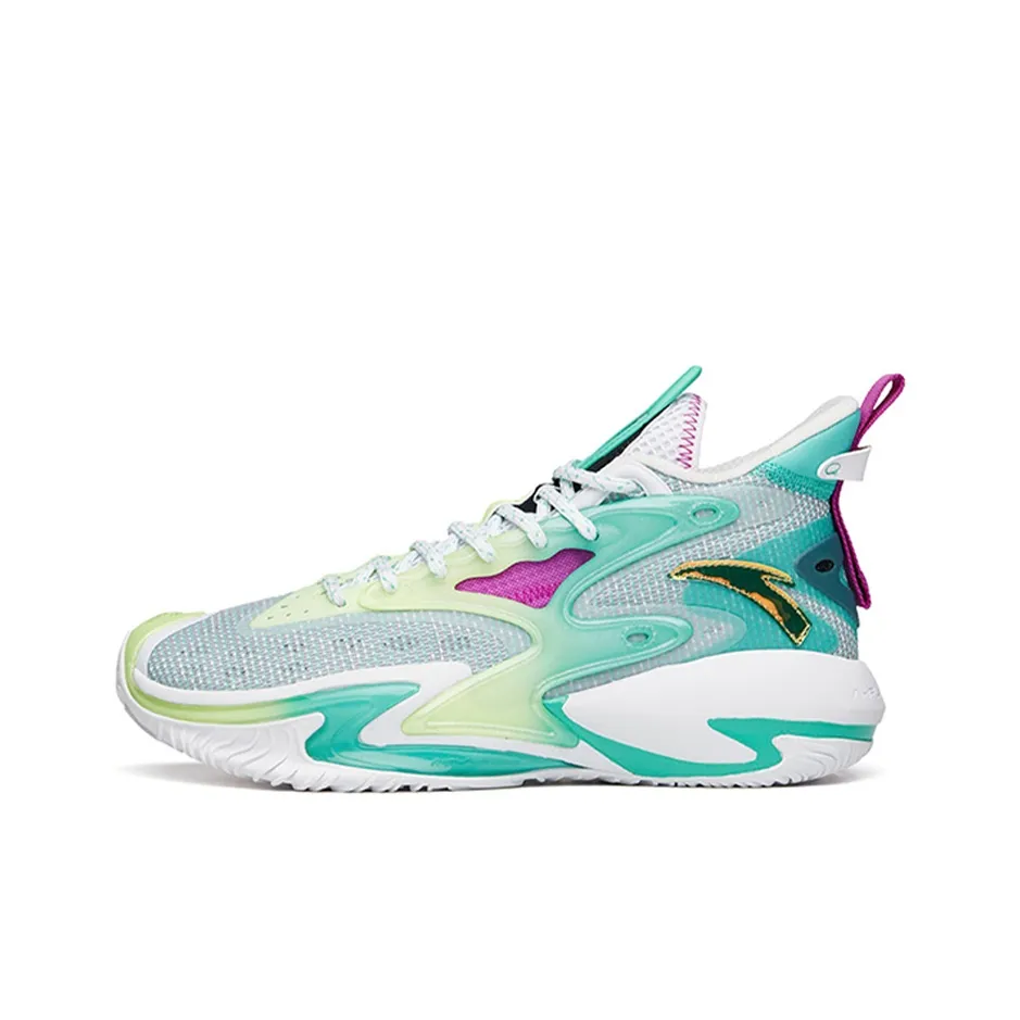 Anta Berserk 3 Abrasion Resistant Breathable Mid Top A Flashedge Basketball Shoes Men's White Green