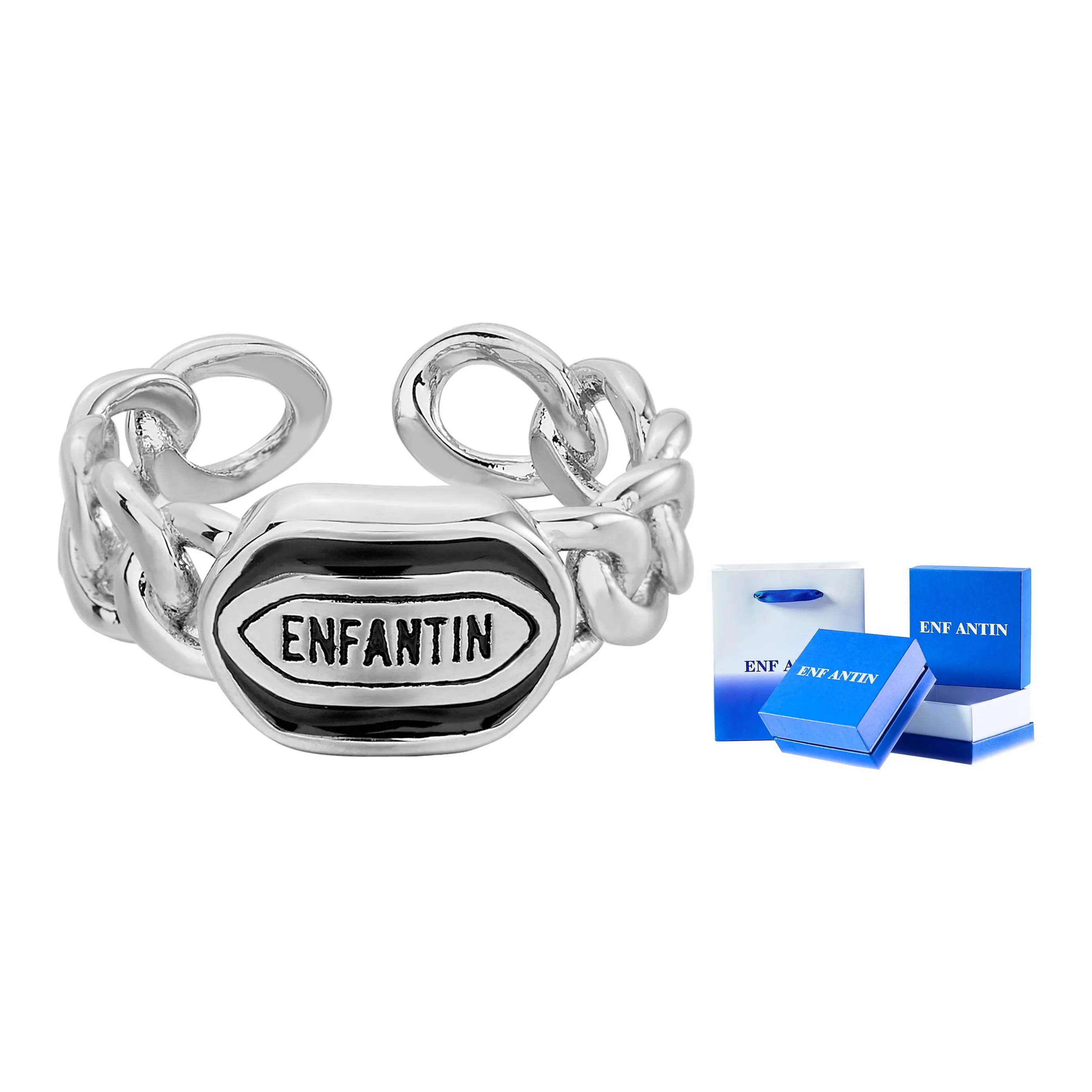 ENFANTIN Белое золото с покрытием, медные кольца, серебряный подарочный набор, унисекс