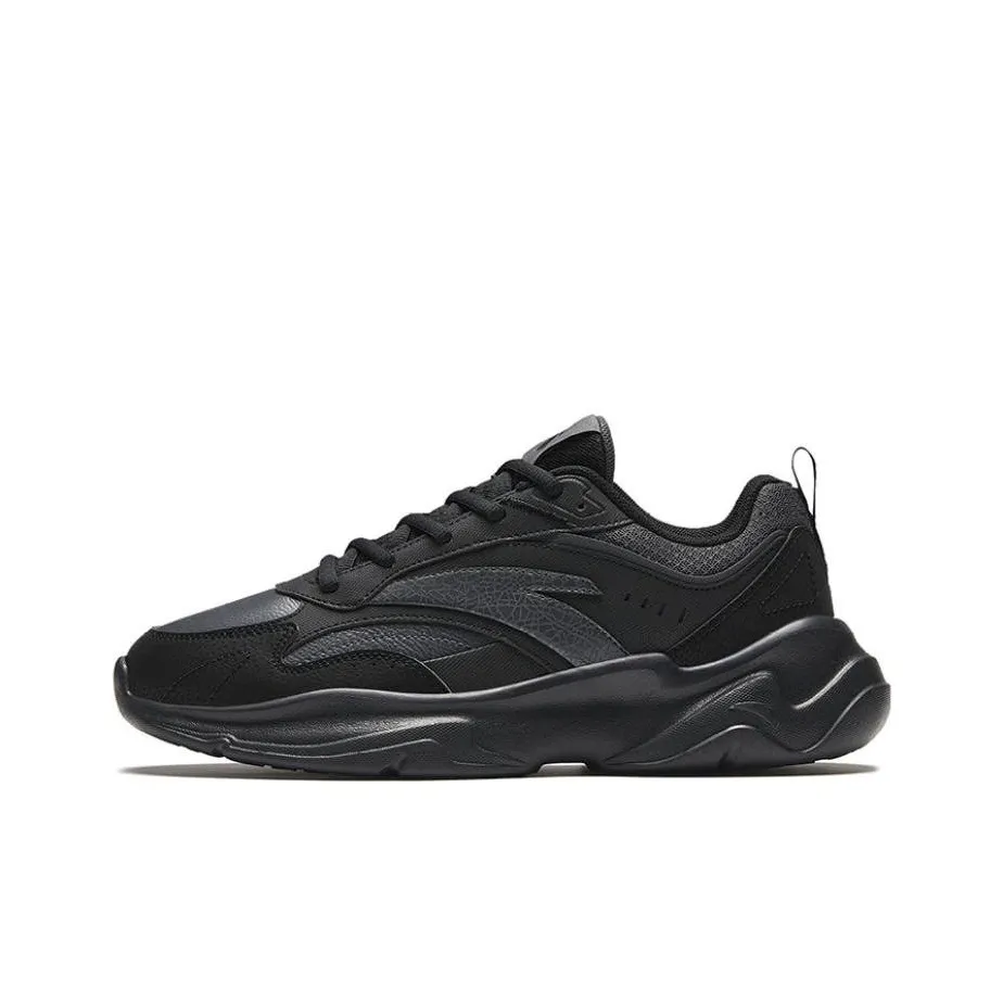 Anta Chaobai Gz Cushioning Anti Slip And Wear Resistant Low Top Casual Shoes Men's Black