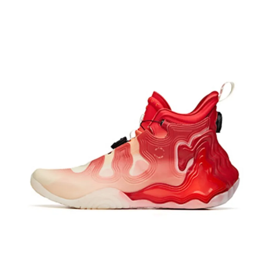 Anta Star Mountain Cushioning Anti-Slip And Wear-Resistant High-Top Basketball Shoes Men's Red White
