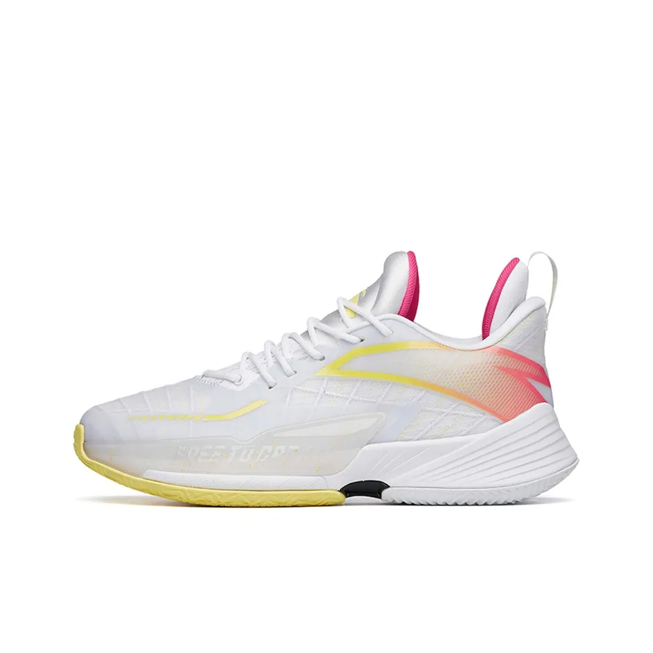 Anta Light Horseman 3 Cushioning Anti-Slip And Wear-Resistant Low-Top Basketball Shoes White Yellow Red