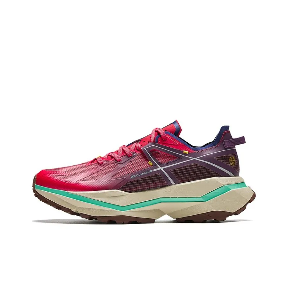Anta Falcon Hunting Cushioned Wear Resistant Slip Resistant Low Top Outdoor Shoes Men's Red Purple