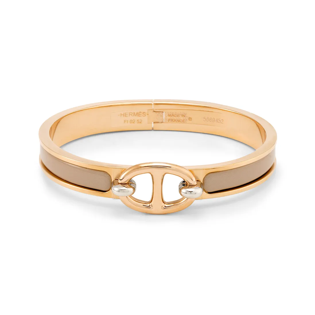 HERMES Enamel, Rose Gold Tone Plated Bangles Women's