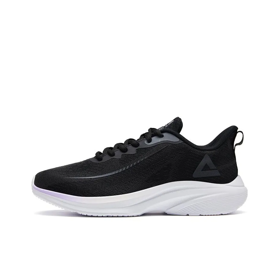 PEAK Qingyi Slip-resistant Abrasion-resistant Breathable Low-Top Running Shoes Women's Black White PEAK Qingyi Противоскользящие Износостойкие Дышащие Низкие Кроссовки для Бега Женские Черный Белый