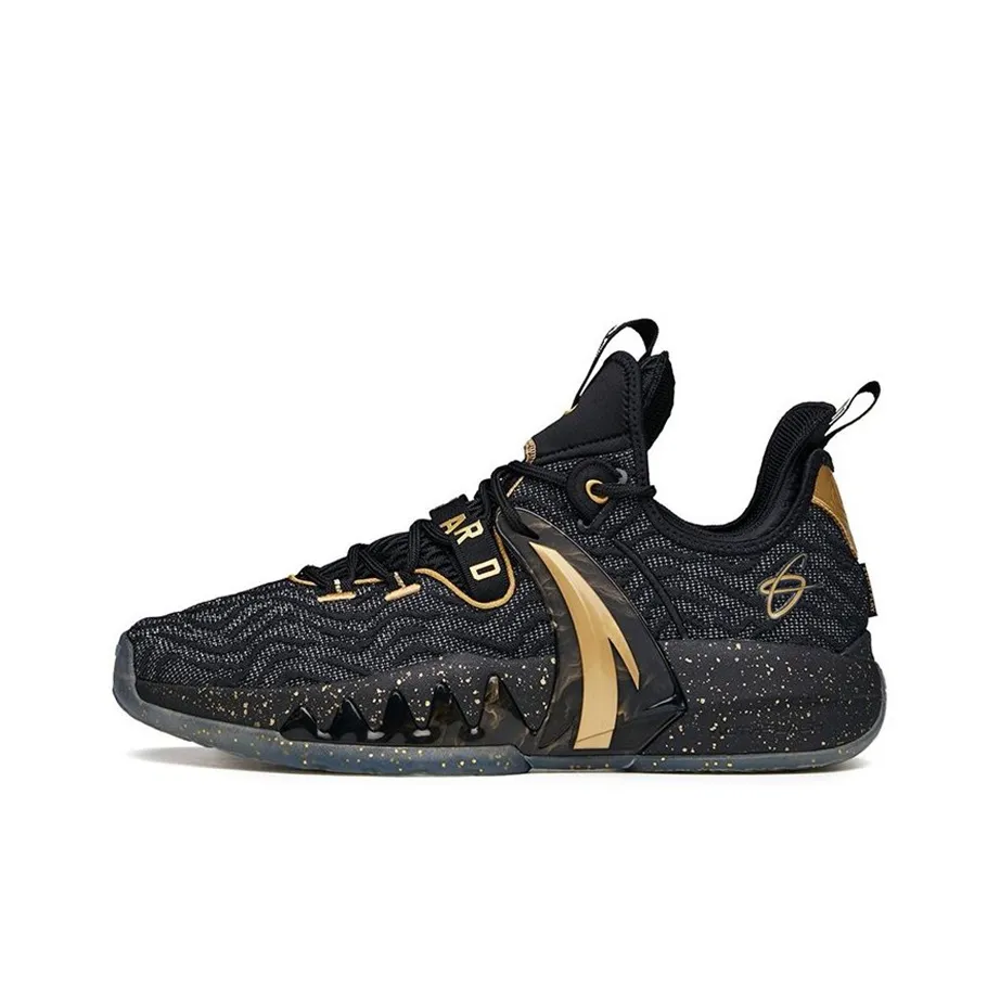 ANTA GH2 Basketball Shoes Men's Low Top Black/Gold