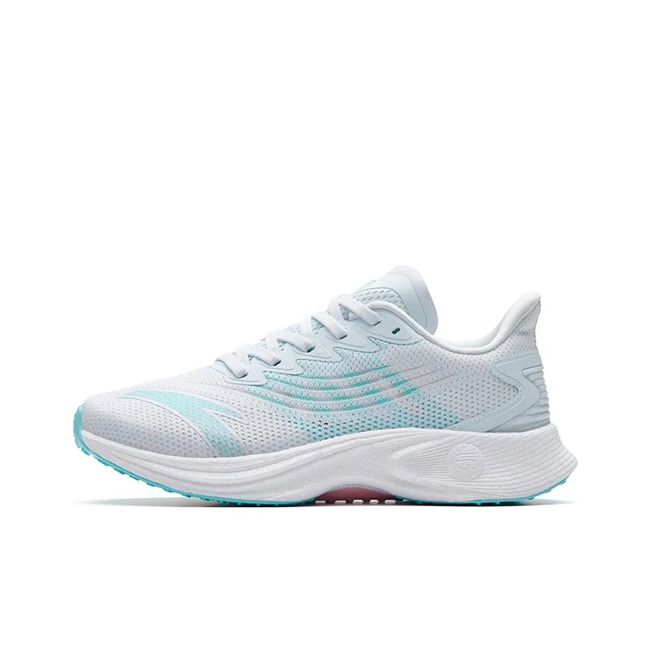 Anta MACH 2.0 Cushioned Anti Slip Wear Resistant Breathable Lightweight Low Top Running Shoes Women's White Blue
