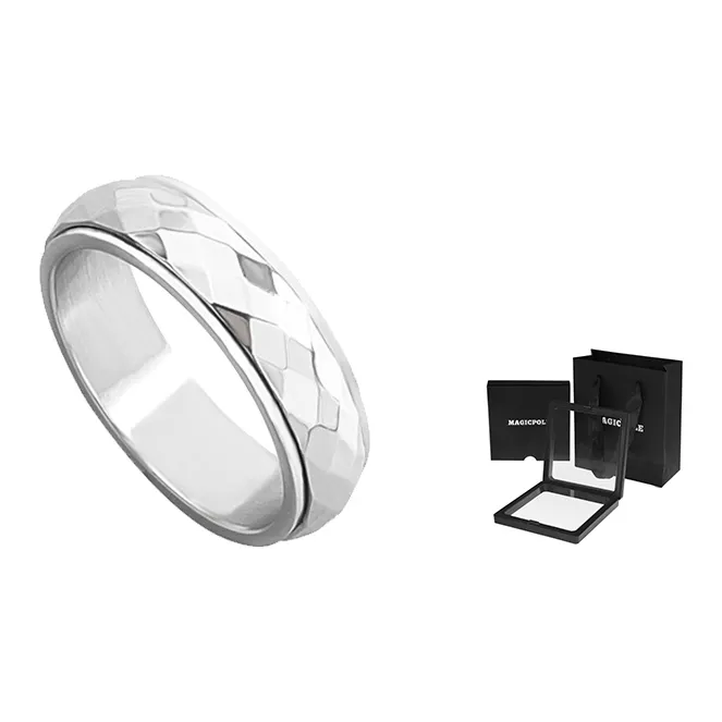 MAGICPOLE Кольца из титанового стального сплава унисекс серебристый черный