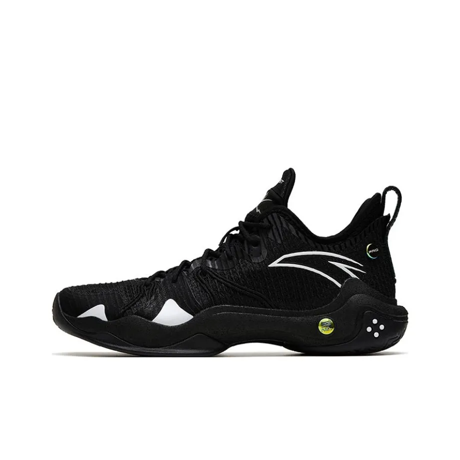 Anta Frenzy 4 Pro The First Year Cushioning Anti-Slip And Wear-Resistant Mid-Top Basketball Shoes Black