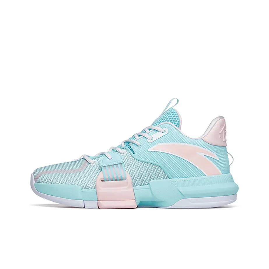 Anta Craze 1 TD Cushioning, Slip Resistant, Abrasion Resistant Coverage Low Top AUTO ARCH Basketball Shoes Blue Pink