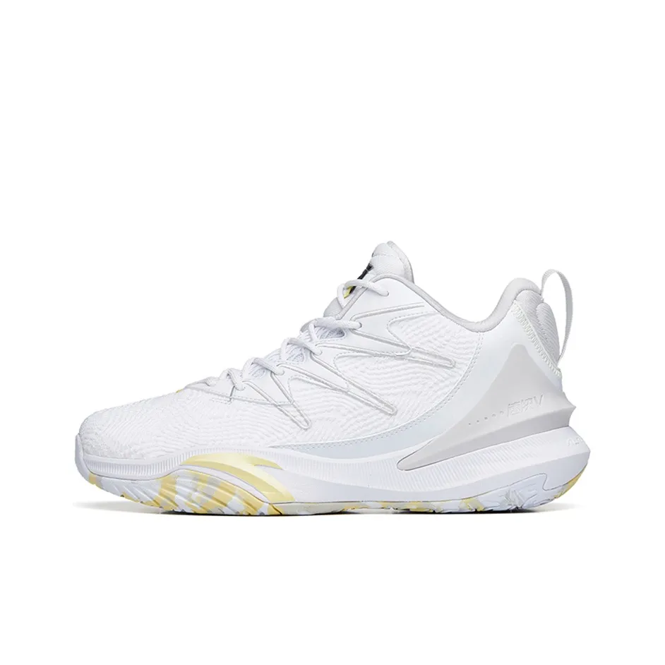 ANTA The Dagger 5 Basketball Shoes Men's Low Top ANTA White/Light Silver Gray/Cornsilk
