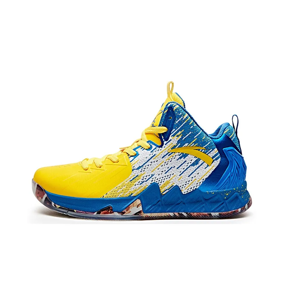 Anta KT2 Thompson Mid-Top Performance Basketball Shoes Men's Yellow Blue