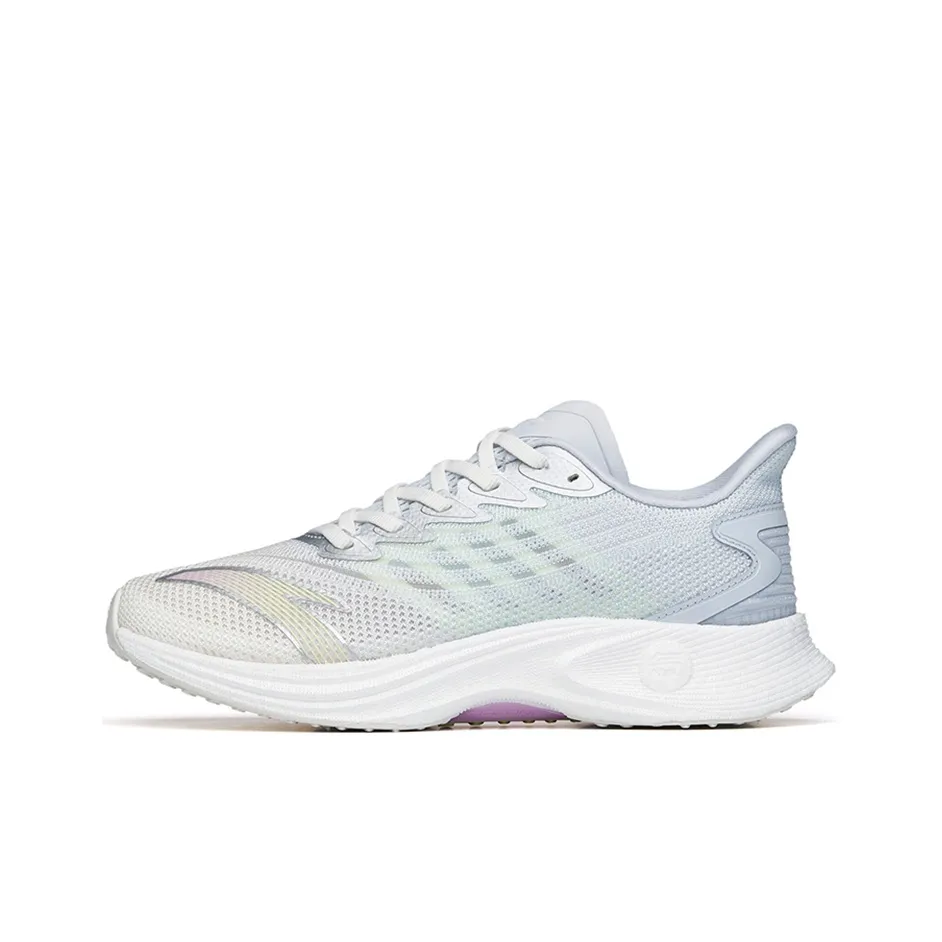 ANTA MACH 2.0 Running Shoes Women's Low Top Ivory White/Ice Pink/Fluorescent Glow In The Dark Green