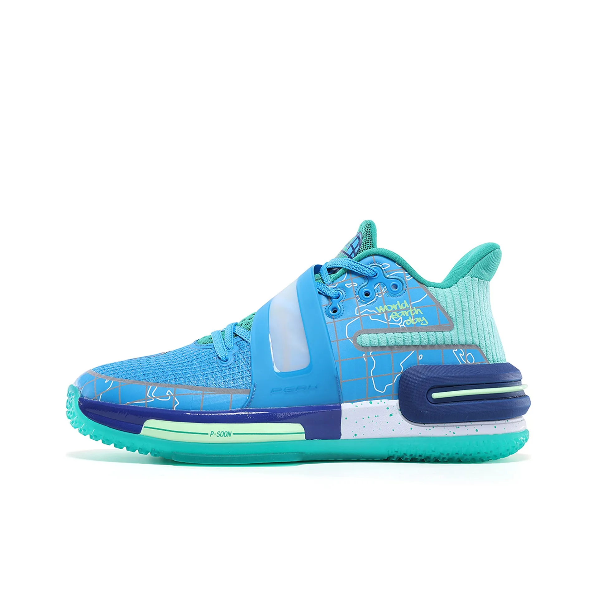 PEAK Flash 2 Generation Basketball Coca-Cola Shoes Men Low Top Snow Crystal Blue/Bright Green
