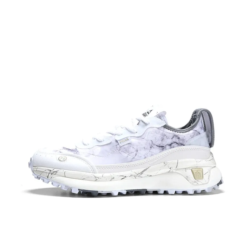PEAK Boom 70S Устойчивый к истиранию Низкий топ Беговые кроссовки Женские Белый Серый