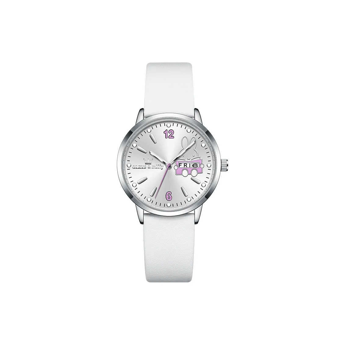 OLEVS Кварцевый механизм Часы Женские Белый циферблат