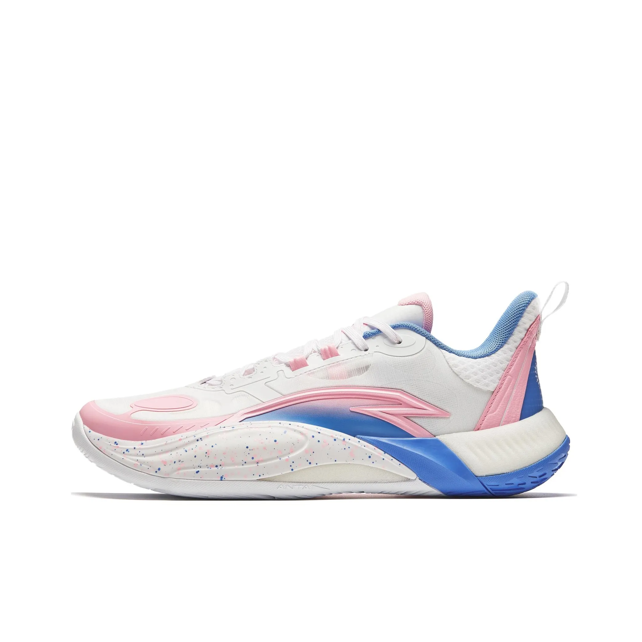 ANTA Bubble Bomb Амортизация Износостойкие Низкие Баскетбольные Кроссовки Мужские Белый Розовый Синий