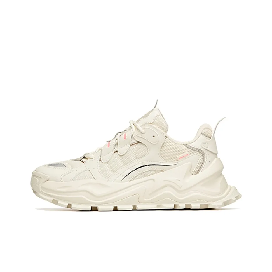 ANTA Hot Chunky Sneakers Women's Low Top Light Beige White