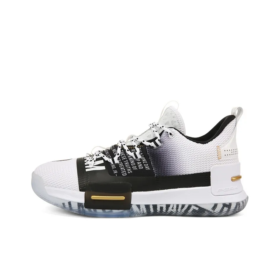 PEAK Flash ' Black History Month ' Cushioning Anti Slip And Wear Resistant Low Top Basketball Shoes Men's White Black