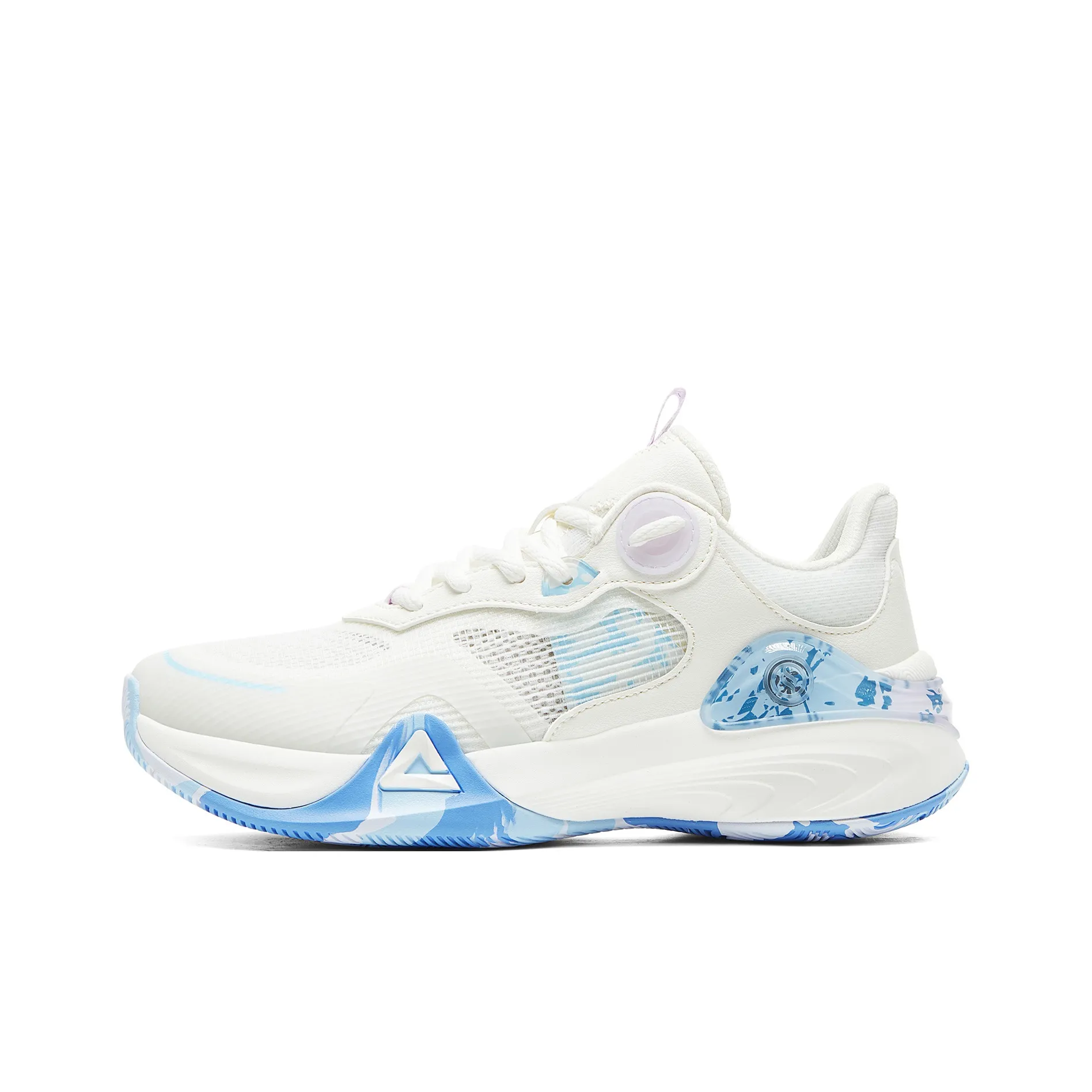 PEAK Lanying Basketball Shoes Women's Low Top Ecru/Moon Blue