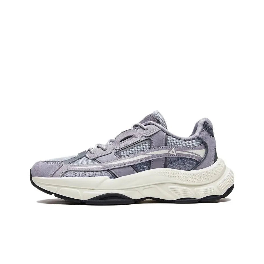 PEAK Легкий отскок Амортизация Дышащий Устойчивый к истиранию Низкий топ Спортивная повседневная обувь Мужская Серый Белый